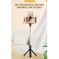 Miniatyrbillede 5 af 8: Tripod Selfie Stick / Mobilholder Bluetooth med Fjernbetjening Svart Black