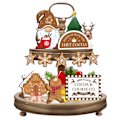 Miniatyrbild 1 av 5: Juldekorationer i Flera Våningar Set Tomte Pepparkaksgubbe Små Träprydnader Heminredningsprodukter default