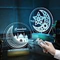 Miniatyrbillede 4 af 5: REMAKE Ramadan LED-dekoration Mubarak Kareem Eid Mubarak varm lys E