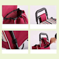Miniatyrbilde 4 av 5: REMAKE Handleposer, Bærbar Foldbar Erstatningspose Vanntett 40l Oxford Canvas Handlekurv Reservepose, Gjenbrukbar Reservepose, 32 * 20 * 56cm (Rød