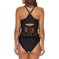 Miniatyrbillede 5 af 5: Sporty 2-delt tankini med push-up sort front cross 40