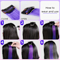 Miniatyrbillede 3 af 4: 10 stk Clip in Hair Extensions