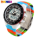 Miniatyrbillede 5 af 5: REMAKE SKMEI Ur | Herremode Casual Analog Digital Armbåndsur Alarm 30M Vandafvisende Militær Chrono Kalender Relogio Masculino Guld Sort