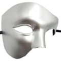 Pikkukuva 3 / 4: 1 kpl Fantomimaskki, Masquerade-naamio Retro Fantom Oopperasta Yksi Silmä Puoli Kasvot Masquerade-asu (hopea)
