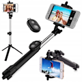 Miniatyrbillede 1 af 4: Selfie stick / tripod mobilholder med bluetooth fjernbetjening