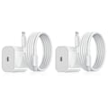 Miniatyrbillede 1 af 4: 2-pak - Oplader til iPhone - Hurtigoplader - Adapter + Kabel 20W Hvid 2-pak iPhone