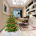 Miniatyrbild 3 av 5: Vit Plysch Julgransmatta Rund Julgransdekoration Snövit Julgransmatta Mattbas Skydd för Nyårsfest Semester Heminredning