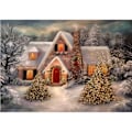 Miniatyrbilde 2 av 4: Diamantmaleri / DIY 5D Diamantmaleri - 30x40cm - Vinter Snøhus