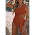 Miniatyrbilde 4 av 5: Høy kutt Tie Monokini Endelt Badetøy for Kvinner 01 Brenn Oransje M