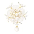 Miniatyrbild 1 av 5: Brosch för kvinnor med snäckskalsblomma, modeaccessoar med färgglada pärlor