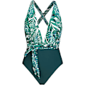 Miniatyrbilde 4 av 4: Dames Badetøy Monokini Med Dyp V-Utringning Grønn Blad L