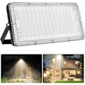 Miniatyrbillede 1 af 5: 400W LED-projektør, vandtæt projektør sikkerhedslyg, super lys arbejdslys væglampe til gård, have, garage, kolde varme farver