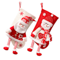 Miniatyrbild 1 av 4: Stickad Julstrumpa Stereo Snögubbe Presentpåse Julafton Godisstrumpor Julgåvastrumpor för Barn