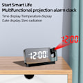 Miniatyrbild 3 av 5: Multifunktionell projektionsväckarklocka Svart