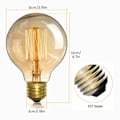 Miniatyrbillede 3 af 5: REMAKE 4-pak Vintage Edison Lyspærer - Dæmpbar Skruepære - Globe Lyspærer - Lampe Varmt Lys 40W G80 E27 220V [Energiklasse A]