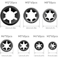 Pikkukuva 5 / 5: REMAKE 340 kpl Lukkopesät Starlock Lukkopesäsetti Laakerikiinnike M3 M4 M5 M6 M8 M10 M12 (7 kokoa)