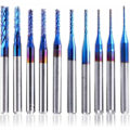 Pikkukuva 1 / 5: 10 kpl Nano Blue Coat CNC-jyrsinkärkiä, 0,8-3 mm, 1/8 varsi, STAR.L