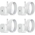 Miniatyrbilde 1 av 4: Lader for iPhone - Rask lader - Adapter + Kabel 20W USB-C Hvit 4-pakning iPhone