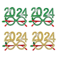 Pikkukuva 2 / 4: Uuden vuoden lasit 2024 - Valokuvausrekvisiitta, hauskaa joulua - Koristeet, joulu, Navidad - Lahjat, uudenvuoden juhlatarvikkeet, koristeet, 4 kpl, tyyli 5