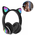 Miniatyrbilde 3 av 5: Kattøre Trådløse Hodetelefoner, LED Lys Bluetooth Hodetelefoner Over Øret med/Mikrofon