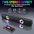 Miniatyrbilde 4 av 5: Trådløs Bluetooth-høyttaler RGB lysende skrivebordsstripe lyd mobiltelefonbrett subwoofer