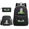 Miniatyrbild 1 av 5: REMAKE 3-pack Billie Eilish Satchel Casual Skolväska Ryggsäck Med Pennfodral Messenger Bag