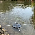 Miniatyrbilde 5 av 5: Solcelled fontene med fargerikt lys og forskjellige dyser Svart