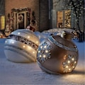 Miniatyrbillede 5 af 5: 60cm Juletræspynt latable Dekoreret Bold PVC Giant Stor Bold Juletræspynt Legetøjsbold Uden Lys Ornament 2stk guld 2stk