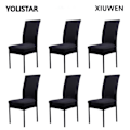 Miniatyrbild 1 av 4: Set med 6 Enkla Spandex Stretch Stolsöverdrag - Svart
