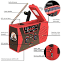 Miniatyrbild 4 av 5: Solcellsdriven vevradio med ficklampa, röd