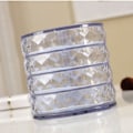 Miniatyrbillede 3 af 5: Smykkeorganisator etui 4-lags rund roterende etui Transparent