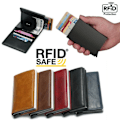 Miniatyrbillede 3 af 5: Beskyttelsespung Sort RFID Kort Holder 5 Kort (Ægte Læder) Sort