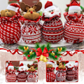 Miniatyrbillede 4 af 4: 1 stk Julegaveposer Eve æblepose strikket slikpose julemand snemand elg dukke gaveposer snørepose indpakningspose (snemand)