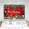 Miniatyrbillede 3 af 5: Glædelig Jul Fotobaggrund Rød Jul Snefnug Baggrund Til Vinter Nytårsaften Hjem Jul Party Dekoration Banner 7x5 Ft.