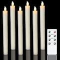 Miniatyrbillede 1 af 4: Dww 6-pak Batteridrevne LED-lys med Fjernbetjening og Timer, Ægte Voks Flimrende Varmt Hvidt Lys