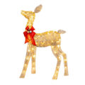 Miniatyrbillede 3 af 5: 3-delt rensdyr familie lysende 2D julepynt med LED-lys oplyste rensdyr i akryl