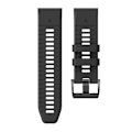 Pikkukuva 5 / 5: Kaksiväriinen silikoninen ranneke Garmin Fenix 7 Pro / Fenix 7:lle - Musta Harmaa