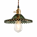 Miniatyrbillede 2 af 5: REMAKE E27 Industriel Vintage Loftlampe Retro Glas Loftlampe Lampeskærm til E27 Pærer Industriel Loftlampe Loftlampe (Grøn)