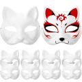Miniatyrbillede 2 af 3: REMAKE 10 stk hvide masker papirmasker blanke katmasker til dekoration