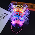 Miniatyrbillede 5 af 5: 2023 Nytårstiara med LED-blinkende bogstaver Applique Eve Hovedbeklædning Julekrans