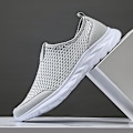 Miniatyrbillede 3 af 3: Vulkaniserede sko Herre Sneakers Åndbare Herre Casual Skridsikre Loafers til mænd 2G2036 Lysegrå