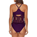 Miniatyrbillede 5 af 5: Sporty 2-delt tankini med push-up Violet front cross 40