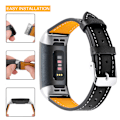 Miniatyrbild 2 av 6: Fitbit Charge 3/4 armband Läder Svart