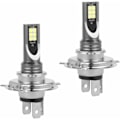 Miniatyrbilde 1 av 5: 2 stk H4 LED-hovedlyspærer i en boks, LED-lampevogn 50W/14000lm/IP68 vanntett, tåkelys 2 pærer 6000-6500K hvitt lys