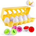 Miniatyrbilde 2 av 4: REMAKE 12 stk matchende eggfarge & form puslespill for læring for barn