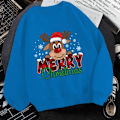 Miniatyrbild 4 av 5: (Premium Sweatshirt) Söt Merry Christmas Tryckt Sweatshirt Kvinnor Höst Vinter Underbar Fleece Långärmad Herr Casual Rund Hals Svart XL