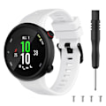 Miniatyrbillede 1 af 5: Garmin Forerunner 45S Holdbar Sort Silikon Urrem med Spænde - Hvid Hvid