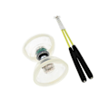 Miniatyrbild 2 av 5: 1/2/3 Jongleringsleksaker Triple Light Diabolo med Handtag & Vit 13cm 1st