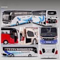 Pikkukuva 5 / 5: 1/32 Setra Luksusbussi Leikkiauto Valettu Miniatyyrimalli Vetotakaisin Ääni & Valo Opettavainen Kokoelma Lahja Pojille Lapsille Sininen