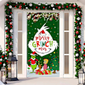Pikkukuva 1 / 5: Jouluovikehyksen Merry Christmas Grinchmas -fontti Verannan kyltti Talvi Uusi vuosi Joulu Joulu Kotijuhlat Koristeet ja tarvikkeet